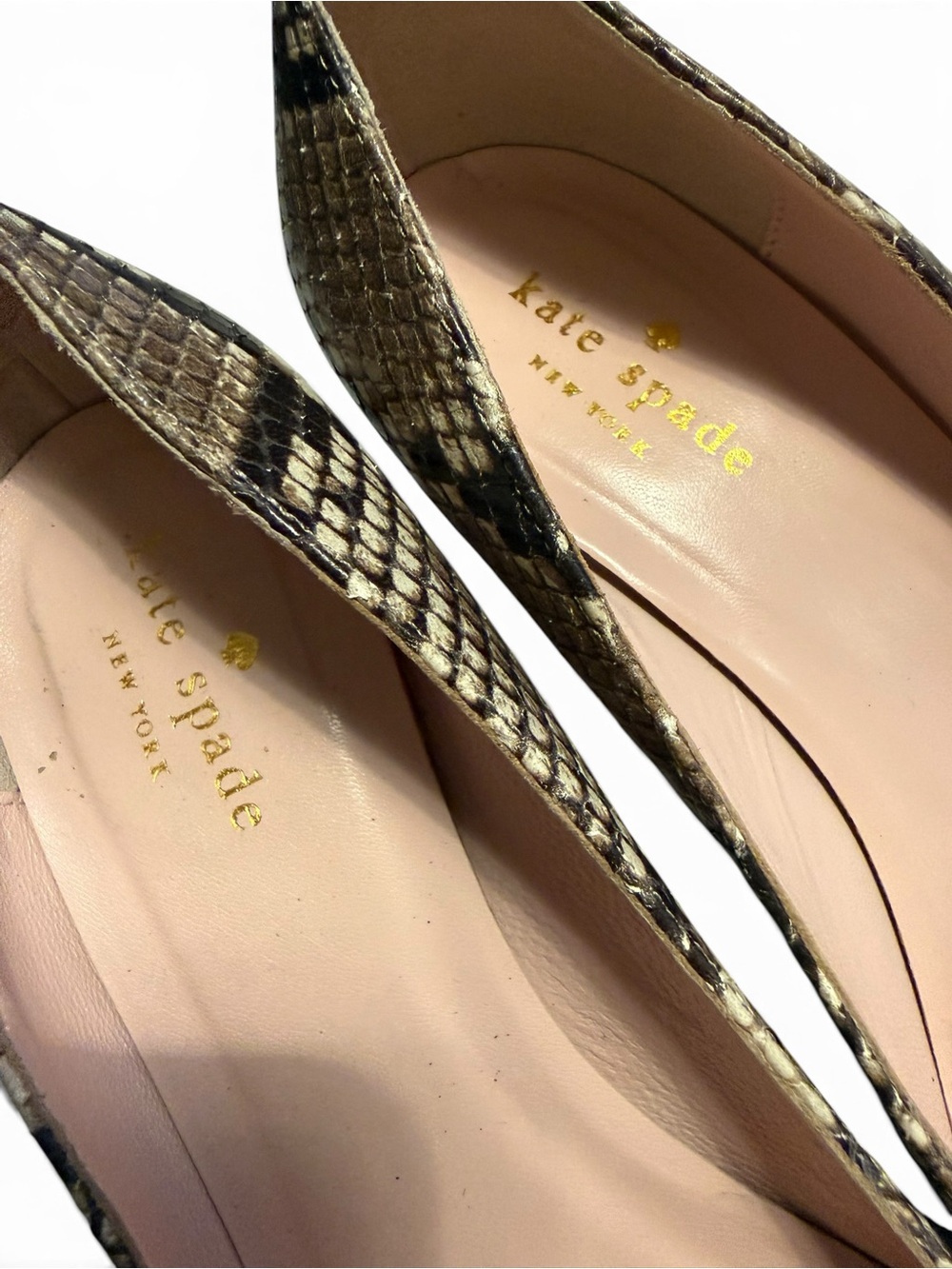 Kate Spade Melanie Python Snakeskin Kitten Heels Size 7 - Picture 11 of 13